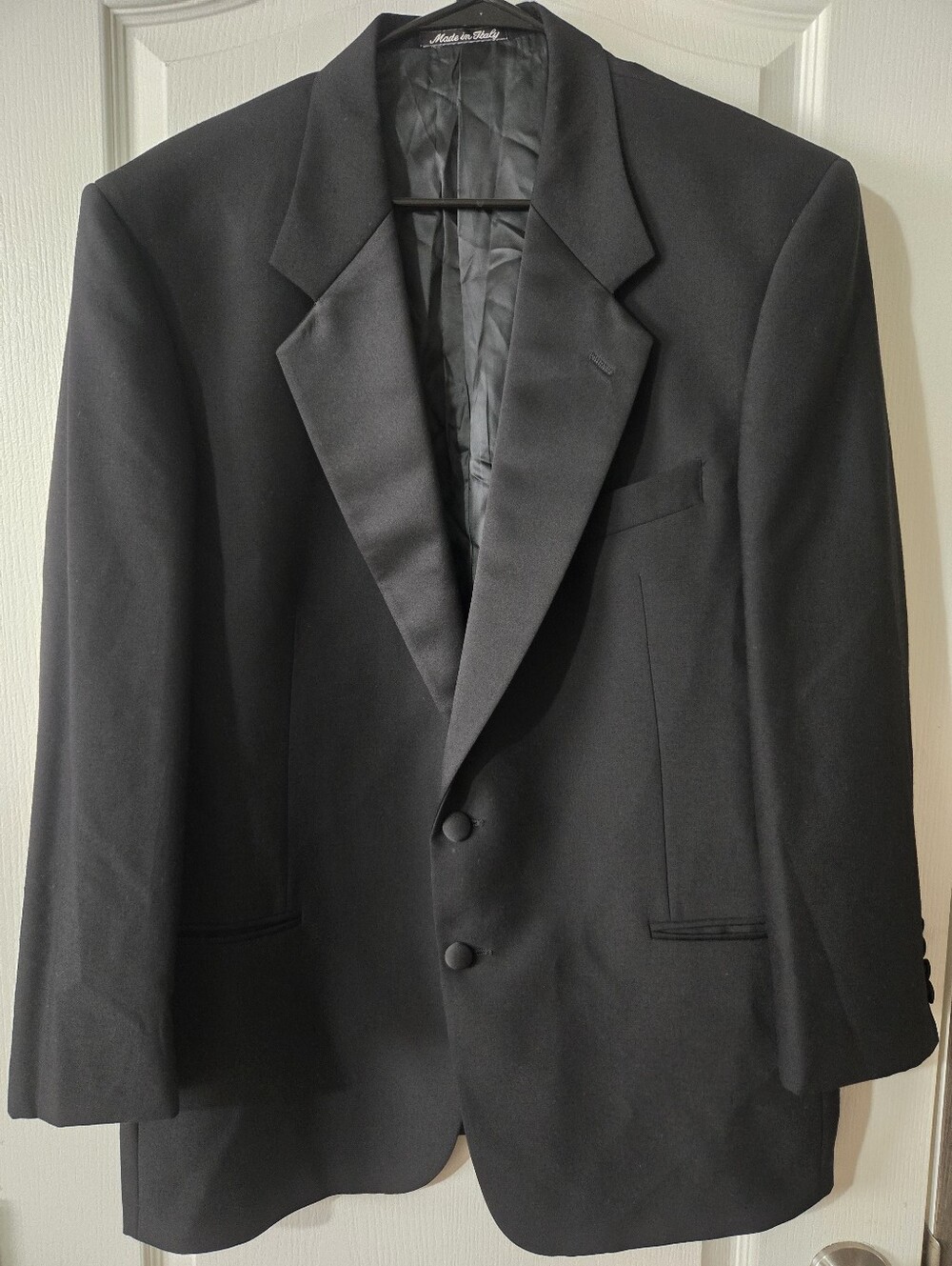 Valentino Uomo Blazer Sport Coat Mens 43R Long Black Solid 100% Virgin Wool